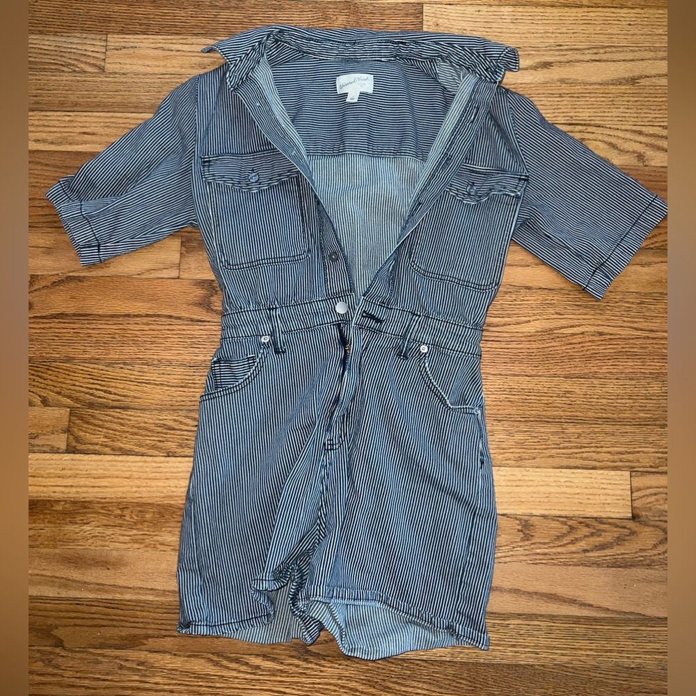 Universal Thread Navy and White Striped Romper
